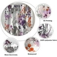 thumbnail image 5 of Watercolor Floral Shower Curtain Purple and Grey Flowers Abstract Herbs Botanical Shower Curtains for Bathroom Bathtubs Decor Washable Durable Polyester Fabric 72x84 Inch with Hooks, 5 of 6