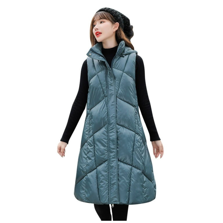 HSMQHJWE Women S Waterproof Parka Women Winter Jacket Thin Womens Warm Winter Coat Thicken Cotton Jackets Quilted Hooded Long Coat Vest Jacket Hooded