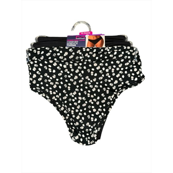 Maidenform 3-Pack Everyday Confort Stretch Thong Luxe High Leg Underwear, XL