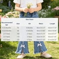 thumbnail image 3 of Maqroz Girls Flare Jeans High Waisted Stretchy Denim Bow Decor Bootcut Trousers with Pockets Summer Casual Bottoms back to school pants 6M-5Y, 3 of 9