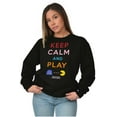 thumbnail image 3 of Keep Calm and Play PACMAN Unisex Plus Size Sweatshirt Brisco Brands 2X, 3 of 4