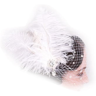 Feather Hair Clip for Women Floral White 1920s Flapper  display picture 1