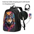 thumbnail image 2 of Defioc Colorful Wolf Head for Travel Backpack for Women,15.6 inch Laptop Backpack Carry On Backpack Personal Item Travel Bag Daypack for School Weekender Business Trip, 2 of 7