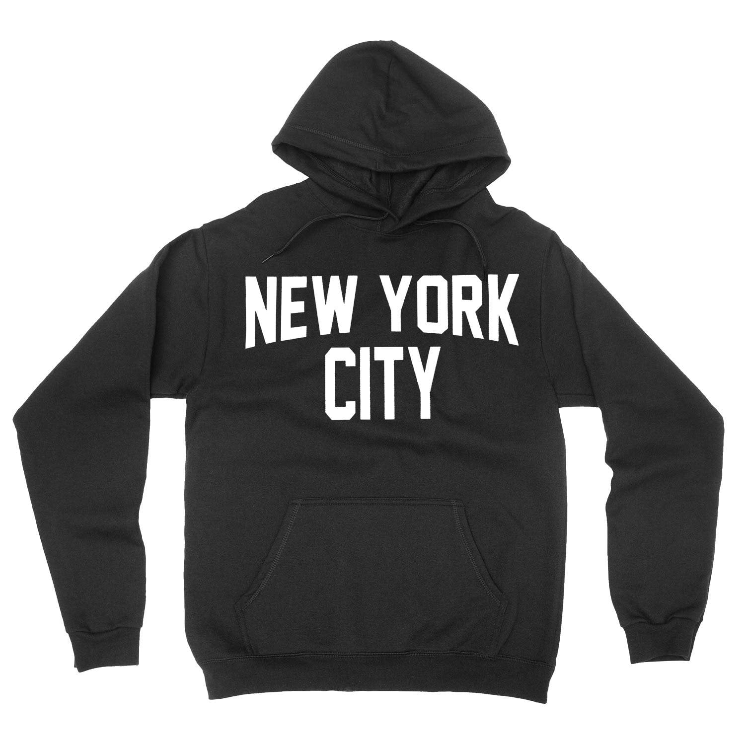New York City Hoodie Men's Shirt Gray & Black ScreenPrinted Sweatshirt