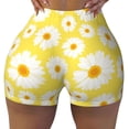 thumbnail image 2 of Lsque Daisies Flowers Pattern High Waisted Biker Shorts for Women-Tummy Control Fitness Athletic Workout Running Yoga Gym Shorts,Moisture-Wicking-, 2 of 9