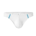 thumbnail image 2 of HUPOM Mens Underwear Boxer Briefs Male Thongs Medium waist Comfort Waist Solid Thong White L, 2 of 5