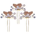 thumbnail image 1 of Cheveux de mariée Pin de la feuille 3 Pcs FAUx Perle Rétro Cheveux de Mariage mariée, 1 of 10