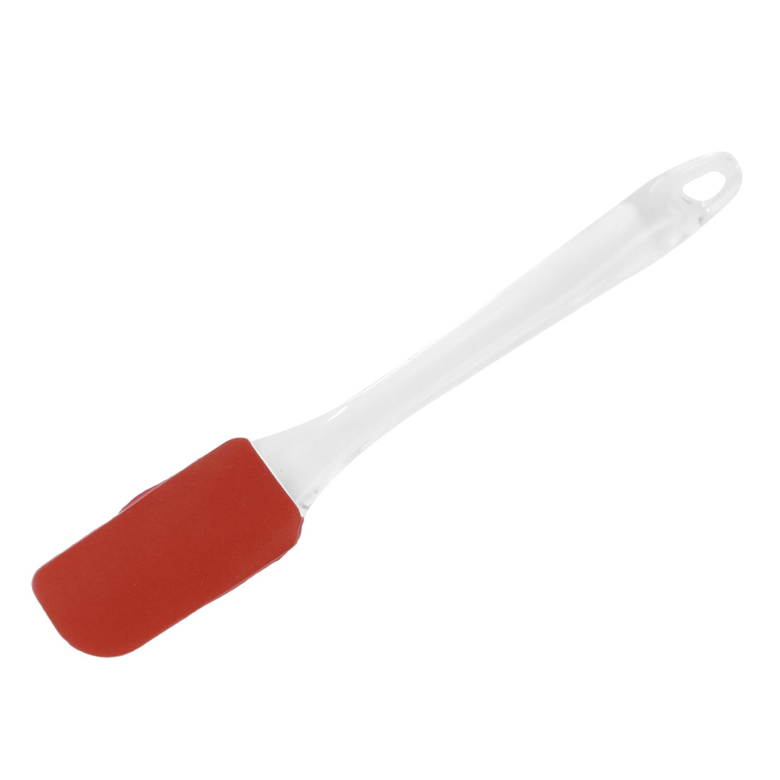 9" Long BBQ Outdoor Cooking Hard Plastic Handle Silicone Spatula Red