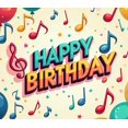 thumbnail image 4 of LUUFILx Happy Birthday Music Banner Backdrop Party Supplies Photography Props Celebration Background Decoration Guitar Microphone Sheet Music, 4 of 8
