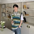 thumbnail image 3 of Suéter de moda coreana vintage para hombre, ropa popular, chaleco sin mangas, reseñas, chalecos de punto casuales de cachemira de alta calidad para hombres, 3 of 5