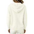 thumbnail image 5 of LEKODE Womens Drawstring Hooded V Neck Button Down Knit Cardigan Long Sleeve Soft Lightweight Daily Outerwear with Side Pockets White XL, 5 of 7