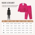 thumbnail image 4 of Pofeuu Rose Red Glitter Print Womens Pajamas Set Long Sleeve Sleepwear Button Down Nightwear Soft Pj Lounge Sets Button Down Pajamas Women-XX-Large, 4 of 7