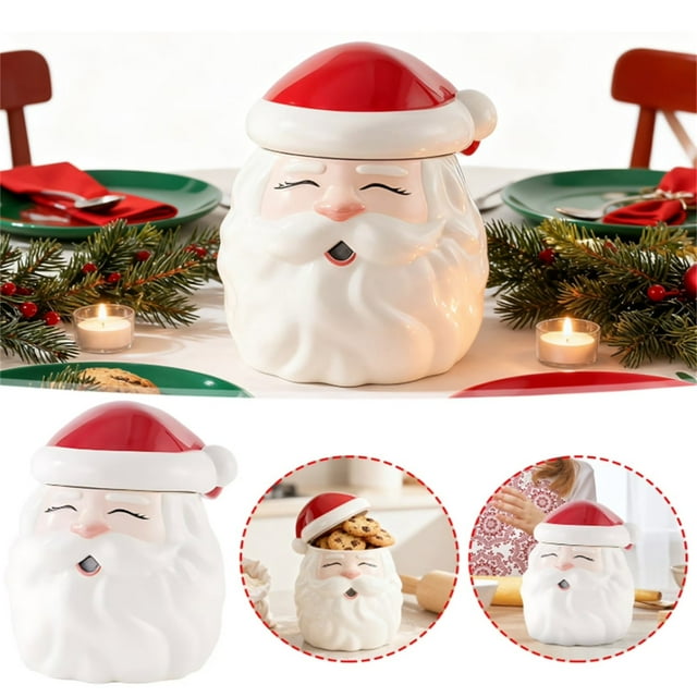 WMQPNNS Nouveau Pot à Biscuits Tendance pour Comptoir de Cuisine, Pot à Biscuits pour Ranger les Biscuits et Décorations de Vacances, Pot de Rangement Décoratif pour Cuisine.