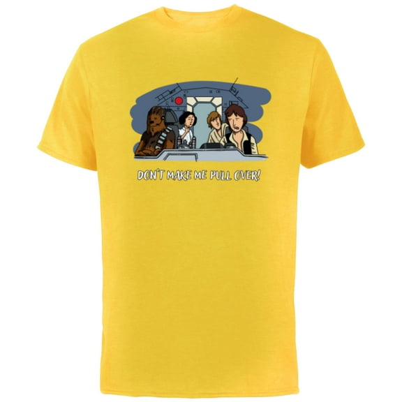 Star Wars Han Solo Falcon “Don’t Make Me Pull Over” Funny - Short Sleeve Cotton T-Shirt for Adults - Customized-Yellow