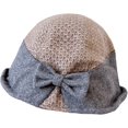 thumbnail image 5 of CoCopeaunts Womens Bucket Hat Vintage Burlap Splicing Wool Fisherman Hat Warm Autumn Winter British Style Bowknot Basin Hat, 5 of 8