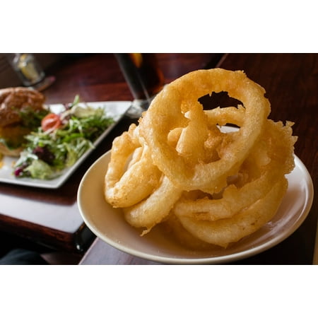 Canvas Print Snack Fried Meal Food Onion Rings Fast Onion Stretched Canvas 10 x