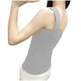 thumbnail image 5 of Women's Square Neck Sleeveless Blouse Soft Fitted Tank Top for Office To Weekend Wear Quiet Luxury Style in Neutral Solid Tones, 5 of 5