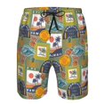 thumbnail image 4 of Yiaed Hawaiian Style Print Men's Swim Trunks with Lining Quick Dry Sports Shorts Beach Shorts Boardshorts-Medium, 4 of 5