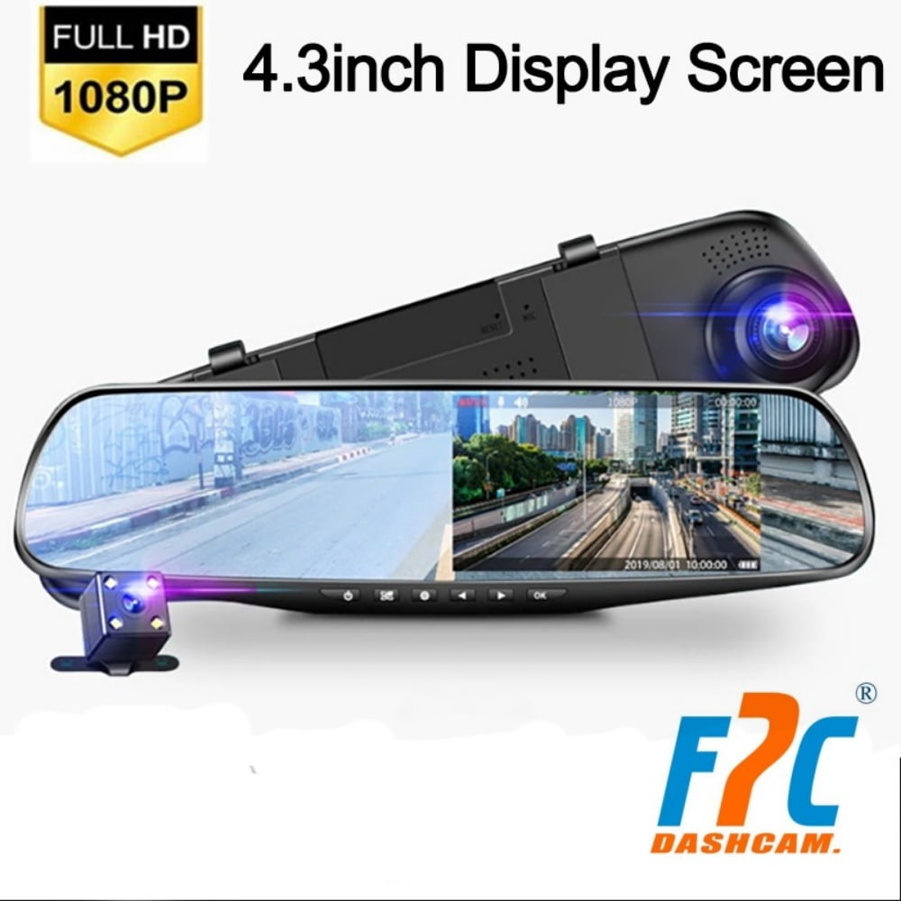 D18 4.3inch Mirror Video Recorder 1080P Dash Cam Camera For Vehicle Front And Rear View Camera Car Camera Night Vision Car Accessory