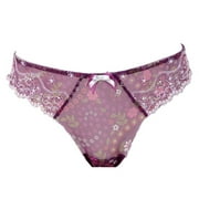 Parfait by Affinitas Evelyn Thong Panties Size M Purple Womens