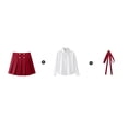 thumbnail image 6 of Tiijoy Girls School Uniform Long Sleeve White Shirt Pleated Skirt Outfit Set, Sizes 3-18, 6 of 8