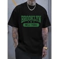 thumbnail image 1 of BROOKLYN NEW YORK Print T-shirt, Stylish And Breathable Street Fashion for Men, Simple Comfy Top, Casual Crew Neck Short Sleeve T-shirt for Summer Tee For Adult, Men, Women, Teen, Teenager,, 1 of 4