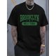 thumbnail image 1 of BROOKLYN NEW YORK Print T-shirt, Stylish And Breathable Street Fashion for Men, Simple Comfy Top, Casual Crew Neck Short Sleeve T-shirt for Summer Tee For Adult, Men, Women, Teen, Teenager,, 1 of 4