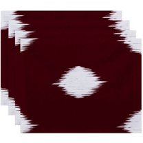 Simply Daisy 18" x 14" Hol-I-Kat Holiday Ikat Print Placemats, Set of 4