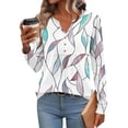 thumbnail image 6 of successthop Womens Oversized Shirt Graphic Long Sleeve Tunic Top Baggy V Neck Button Blouse Loose Boho Floral Clothes S, 6 of 6