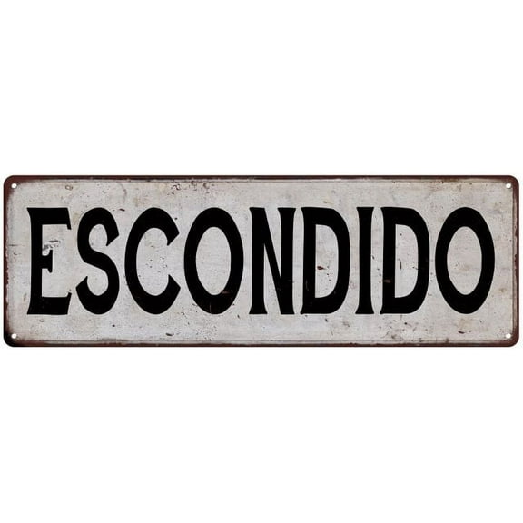 ESCONDIDO Vintage Look Rustic Metal 8x24 Sign City State 108240041229