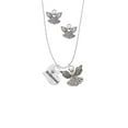 thumbnail image 2 of Delight Jewelry Silvertone Large Bridesmaid Heart Silver tone Guardian Angel Charm Necklace and Stud Earrings, 2 of 4