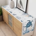 thumbnail image 4 of Coastal Sea Turtle Table Runner - 72 Inch Long, Kitchen Dining Table Runner Dresser Scarves, Ocean Beach Summer Coral Starfish Farmhouse Decor for Coffee Tables Wedding Party Banquet, 4 of 8