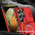 thumbnail image 3 of Asuwish Compatible with Samsung Galaxy S21 Ultra 5G Phone Case Slide Camera Cover Tempered Glass Screen Protector Stand Ring Holder Rugged Slim Cell for S21ultra 21S S 21 21ultra G5 Women Men Red, 3 of 9