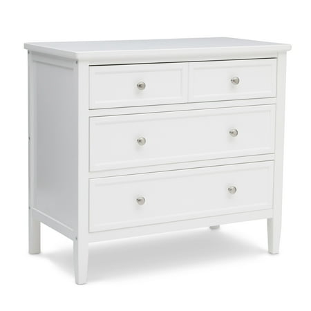 Delta Children Epic 3 Drawer Dresser with Interlocking Drawers - Greenguard Gold Certified, Bianca White