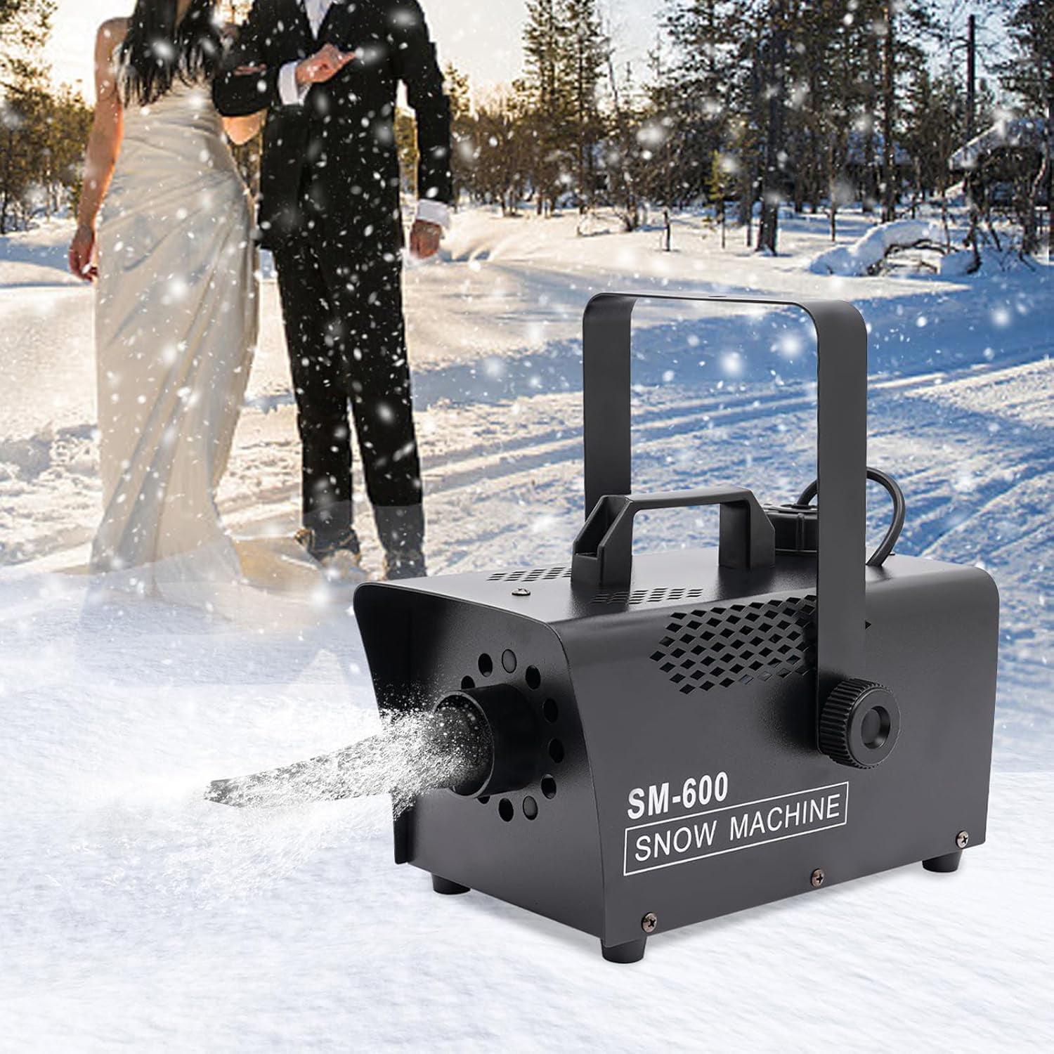 Snow Machine with Wireless Remote Control and Wired Control,600W Snow Making Machine for Christmas Wedding Photography Parties Kids Stage Parades