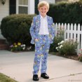 thumbnail image 6 of Whosucclay Puppy Paw Print Pattern Kids Formal Suit Set, Polyester Single Button Front Design Boys Suit Set for Ring Bearer Party, 2 Pieces Formal Wear Outfit, 6 of 10