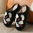 thumbnail image 6 of Women's Slipper Couples Halloween On Furry Flat Home Winter Round Toe Cartoon Prints Slippers Shoes for Cozy Comfort, 6 of 9