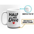 thumbnail image 5 of Marriage Coffee Mug - Half His Deen - Married Marriage Wedding Couple Love Partner Husband Wife Muslims Religion 15oz White, 5 of 7