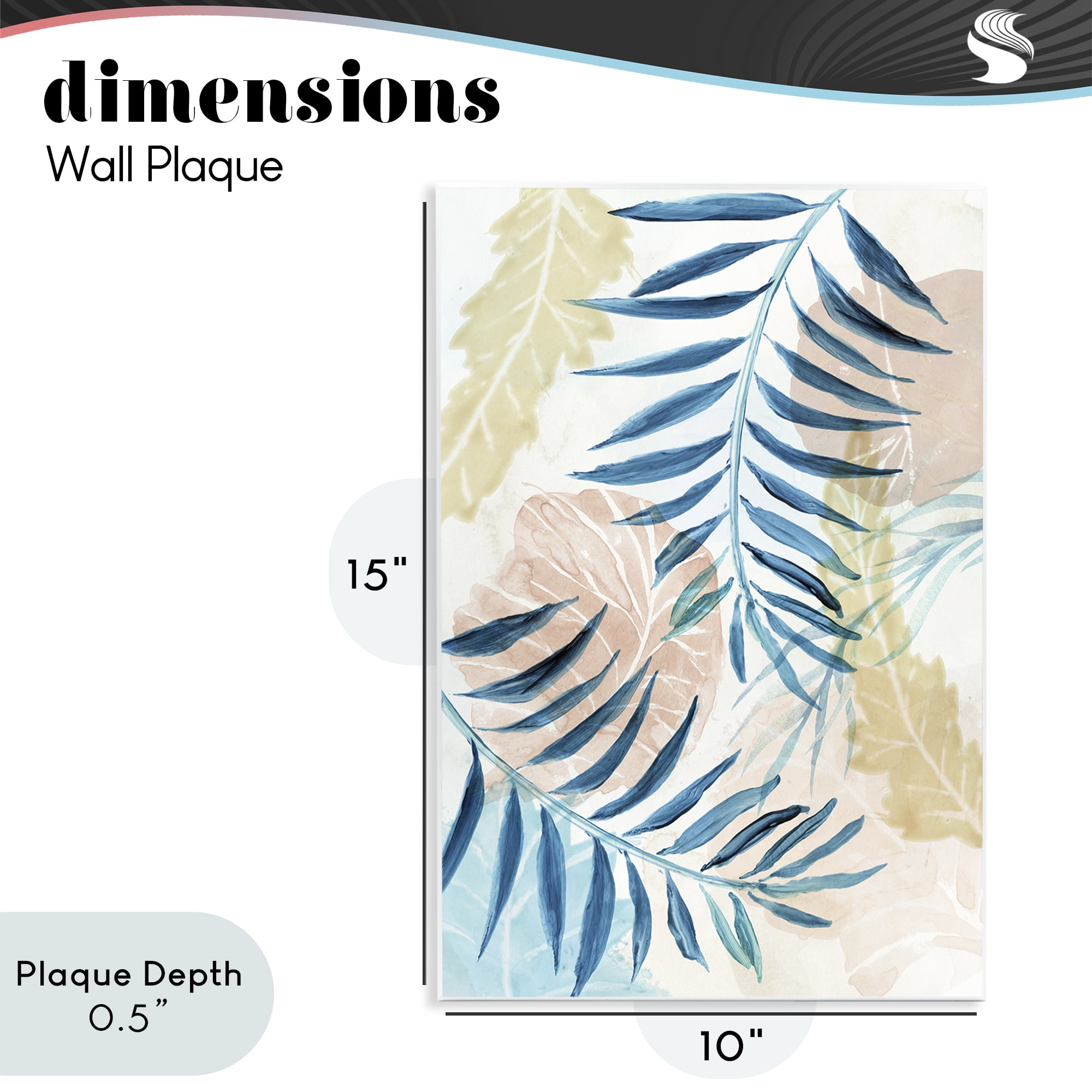 Stupell Industries Palm Fronds in Pastel Haze Wall Plaque Art, design by Nan
