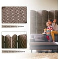 thumbnail image 4 of FDW 6 Panel Room Divider Folding Privacy Screen, 6FT Portable Indoor Partition Wall, Wooden Folding Room Separator, Brown, 4 of 7