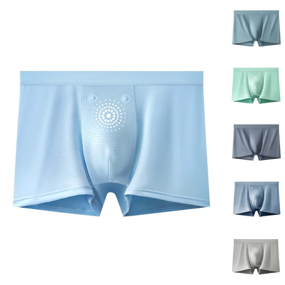 Paiwinds Men's Loose Boxers, Ice Silk with Graphene and Magnetic Stone Antibacterial, Breathable Polyester Blend, Loose Fit for Home Wear