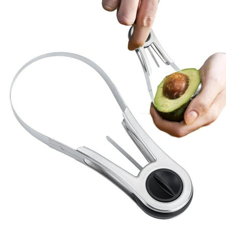 

Tohuu Mango Slicer Food Grade Stainless Steel Fruit Splitter Corer Dicer Dual Head Multifunctional Fruit Corers Tool for Mango Papaya Pitaya Pineapple present