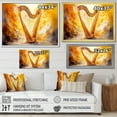 thumbnail image 4 of Designart "Harmonic Harp In Majestic Gold V" Music Floater Framed Canvas Art Print, 4 of 5