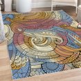 thumbnail image 1 of Abstract Decorative Rug, Ocean Inspired Graphic Paisley Pattern Swirled Hand Drawn Art Print, Quality Carpet for Bedroom Dorm and Living Room, 6 Sizes, Pale Coffee, by Ambesonne, 1 of 4