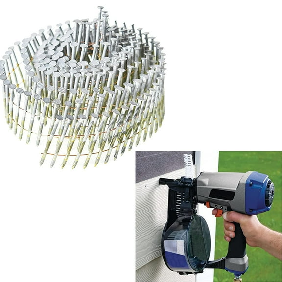 SEBLAFF 3600Pcs Siding Nails 1-3/4” x .092” Collated Wire Coil Galvanized 15 Degree