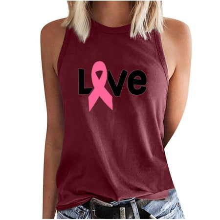 Fesfesfes Casual Women Vest Sleeveless Tank Tops Printed Ladies Round Neck Blouses Tops T-Shirt Sale or Clearance