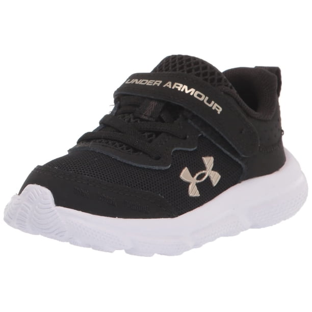 Zapatos Under Armour Infant Assert 10 para niñas, color negro y dorado, 10 quilates