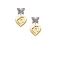 thumbnail image 2 of Delight Jewelry Goldtone Baby Feet Heart Locket Silvertone Antiqued Butterfly Post Earrings, 2 of 4