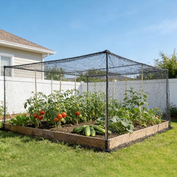 Miwamany 4m x 10m Anti Bird Netting, Reusable Heavy Duty Garden Net Mesh, Black PE Protective Barrier for Fruit Trees Plants Pond, Flexible Cuttable Outdoor Orchard Bird Deterrent