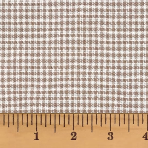 JCS Oatmeal 2 Taupe Plaid Homespun Cotton Fabric Sold by the Yard